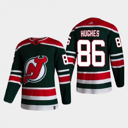 New Jersey Devils Jack Hughes 86 2020-21 Reverse Retro Authentic Shirt - Mannen